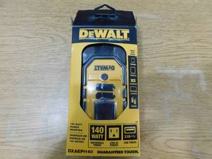 lot 13 image: DEWALT 140-Watt Portable Car Power Inverter with Dual USB Ports