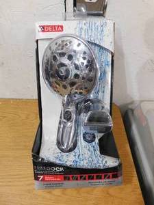lot 67 image: Delta SureDock 7-Spray 5 in. Single Wall Mount Handheld H2Okinetic Shower Head in Chrome