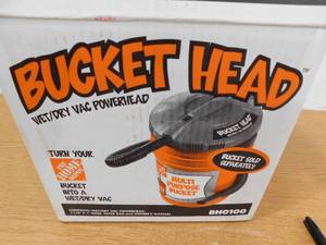 lot 77 image: Bucket Head 5 Gal. 1.75-Peak HP WetDry Shop Vacuum Powerhead with Filter Bag and Hose (compatible with 5 Gal. Homer Bucket)