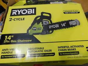 lot 93 image: RYOBI 14 in. 37cc 2-Cycle Gas Chainsaw