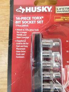 lot 137 image: Husky 14 in. Drive Torx Bit Socket Set (14-Piece)
