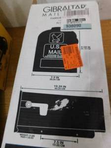 lot 122 image: Gibraltar Mailboxes Parsons Black, Medium, Plastic, Post Mount Mailbox