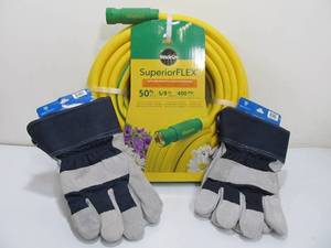 lot 14 image: Brand New Gloves & Garden Hose