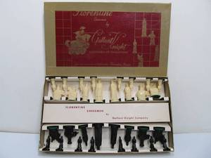 lot 23 image: NOS Vintage Florentine Chess Set By Gallant Knight Company
