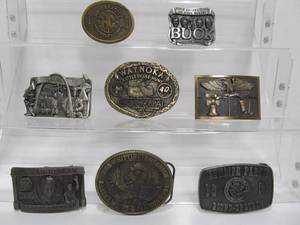 lot 28 image: Lot of 8 Assorted Vintage etc Belt Buckles