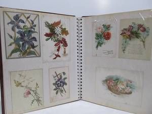 lot 50 image: Album Full of Antique Victorian Trade Cards etc