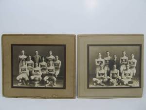 lot 53 image: 2 Large Antique TEMPLE University Basketball Team Photographs