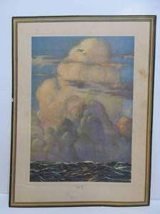 lot 55 image: Vintage 1930s Unframed Print - WE Charles Lindbergh Lone Eagle Flight
