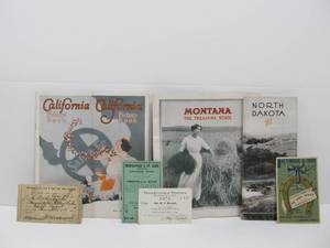 lot 64 image: Nice Group of Vintage & Antique Railroad Items - Timetables, Passes etc