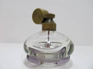 lot 67 image: Orig Vintage 1920s-30s era Hand Blown Heavy Glass & Brass Perfume Bottle Atomizer