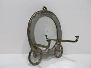 lot 110 image: Iron Horseshoe Western Hat Rack Mirror