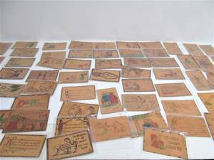 lot 99 image: Large Group of Antique Leather Postcards