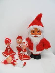 lot 137 image: 1960s Pixie Dolls & Larger Santa Claus Celluloid Figure
