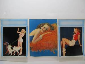 lot 239 image: 3 Orig Vintage 1940s-50s Pinup Prints