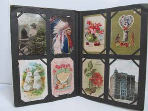 lot 181 image: Victorian Album Full of Antique Postcards