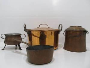 lot 198 image: Lot of Vintage & Antique Copper Cookware