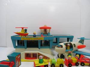 lot 200 image: Vintage Fisher Price Airport Playset