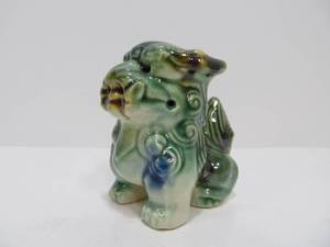 lot 201 image: Vintage Chinese Foo Dog - Fu Lion Green Blue Small Statue