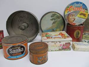 lot 216 image: Lot of Vintage Advertising Tins
