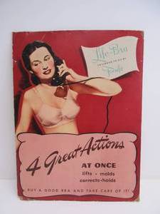 lot 268 image: Vintage Early 50s LIFE-BRA Store Display Advertising Sign