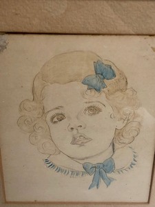 lot 334 image: Vintage 5-Section Dionne Quintuplets Hand Drawn Artwork
