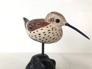 lot 327 image: Carved Signed Dunlin Folk Art Shorebird 
