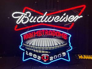 lot 3 image: MN Minnesota Twins Metrodome, Budweiser neon, NIB