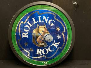 lot 23 image: Rolling Rock mirror, NIB