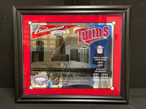 lot 24 image: Small MN Minnesota Twins, Hubert H Humphrey, HHH Metrodome Commemorative mirror
