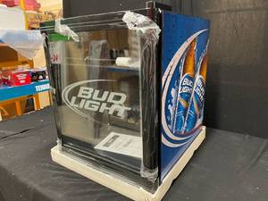 lot 128 image: Bud Light glass front refrigerator, NIB