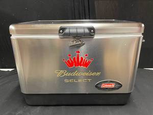 lot 146 image: Coleman Steel Belted  Bud Select cooler, NIB