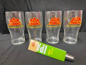 lot 170 image: Lot of 4 Red Hook pint glasses and IPA tap handle
