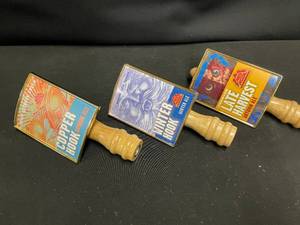 lot 115 image: Lot of 3 Red Hook tap handles Late Harvest, Winter Hook, Copper Hook, New