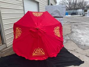 lot 74 image: Red Hook market umbrella, NIB