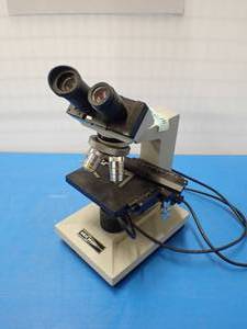 lot 16 image: Fisher Scientific&nbspMicromaster Microscope  Model CK  power tested