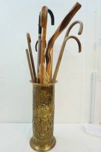 cane holder with canes and walking stick