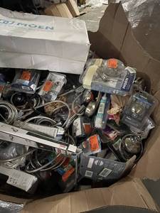 HUGE LOT of Moen, Korky, Delta, Pfister, Everbilt, Danco Side Sprayers, Shower Heads, Towel Bars, Toilet Paper Roll Holders and other Plumbing Supplies
