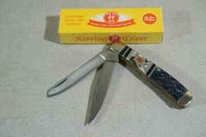 lot 54 image: Kissing Crane Smoky Hollow Bone and Mother of Pearl Pocket Knife - KC5554