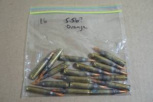 lot 68 image: 16 Reloaded 5.56mm Orange Tip Ammo