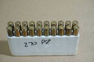 lot 77 image: 20 Reloaded .270 Win SP Ammo