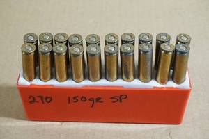 lot 78 image: 20 Reloaded .270 Win SP Ammo