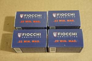 lot 91 image: 200 Fiocchi .22 Win Mag 40 Gr JSP Ammo