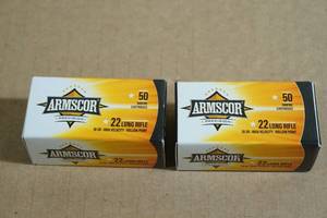 lot 94 image: 100 Armscor .22 LR 36 Gr HP Ammo