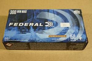 lot 103 image: 20 Federal Power-Shok .300 Win Mag 150 Gr JSP Ammo