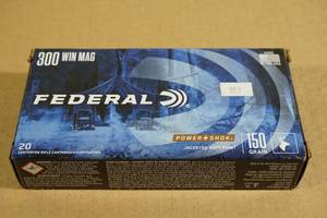 lot 104 image: 20 Federal Power-Shok .300 Win Mag 150 Gr JSP Ammo