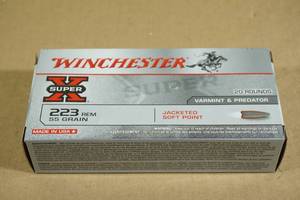 lot 105 image: 20 Winchester Super-X .223 Rem 55 Gr JSP Ammo