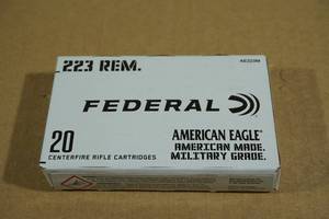 lot 110 image: 20 Federal American Eagle .223 Rem 55 Gr FMJ Ammo