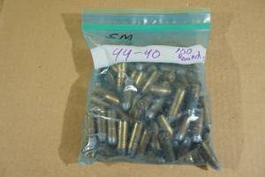 lot 119 image: 100 Reloaded 44-40 Rounds - Should Be Considered Components ONLY