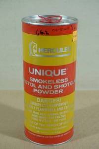 lot 123 image: Heavy Can Hercules Unique Smokeless Pistol and Shotgun Gun Powder