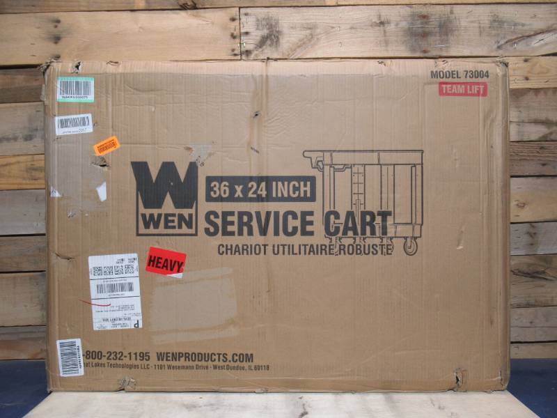 lot 8 image: WEN 73004T 500-Pound Capacity 46 by 25.5-Inch Extra Wide Service Utility Cart